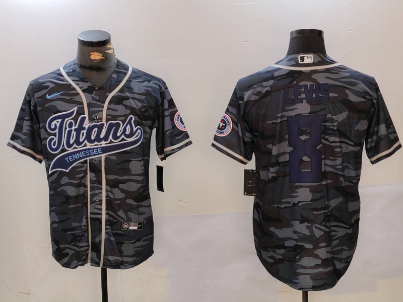 Men's Tennessee Titans Will Levis #8 Grey Camouflage Jersey